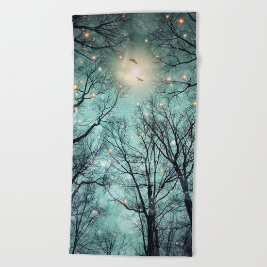 Nature Blazes Before Your Eyes (Mint Embers) Beach Towel