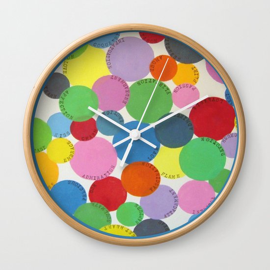 Word Bubbles Blue Wall Clock
