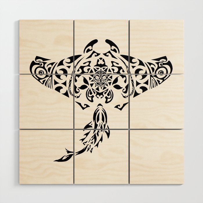 Tribal Hawaii Tattoo Wood Wall Art