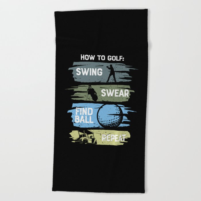 How To Golf Funny Beach Towel