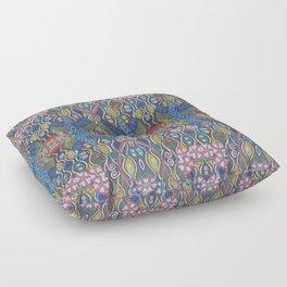 Crane with Cherry Blossoms Floor Pillow