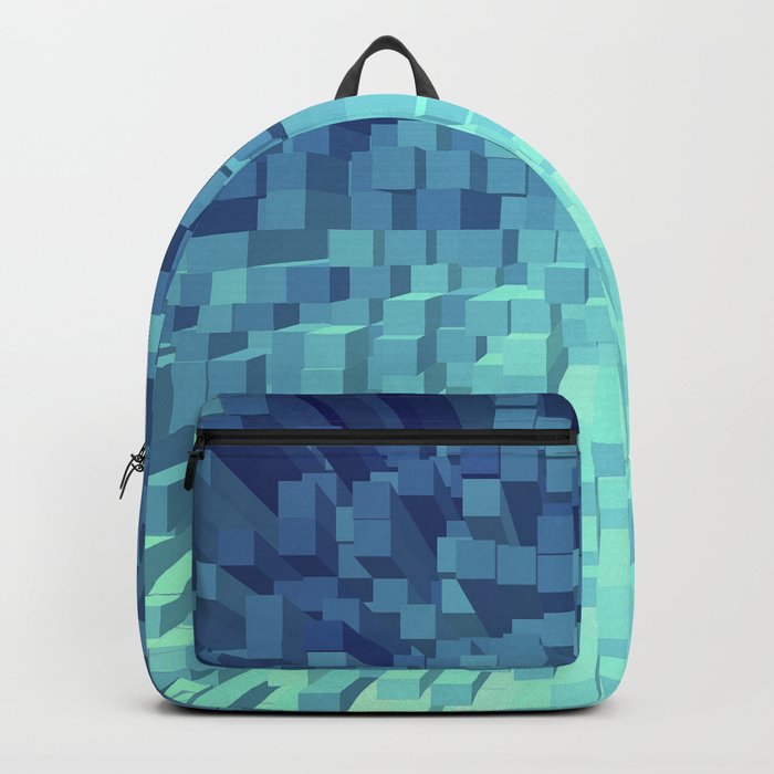 Teal Pixelated Pattern 1 Backpack