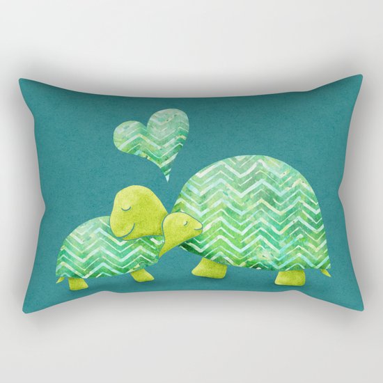 Turtle Hugs Rectangular Pillow