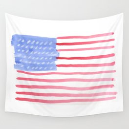 American Flag 4th of July watercolor design Wall Tapestry