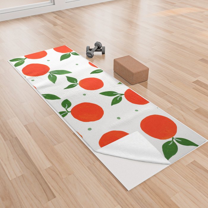 Tangerine pattern Yoga Towel