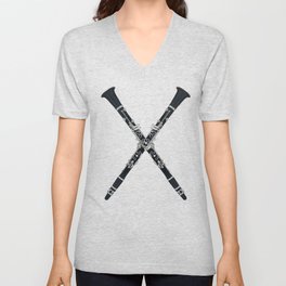 Clarinets Forming an X V Neck T Shirt