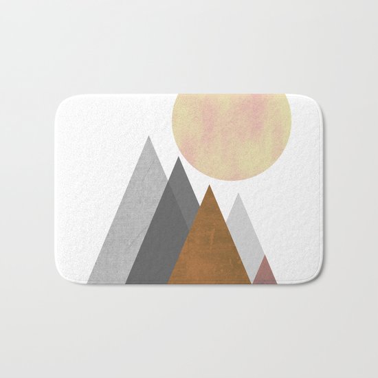 The Gathering, Geometric Landscape Art Bath Mat