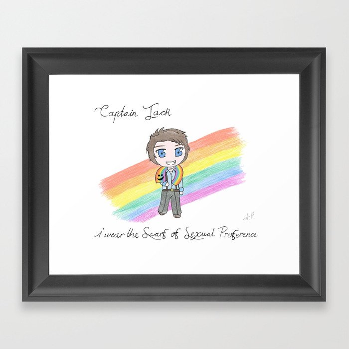 Captain Jack (John Barrowman) and the Scarf of Sexual Preference Framed Art Print