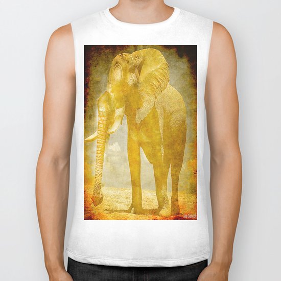 The elephant under a sandstorm Biker Tank