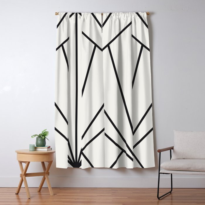 Diamond Series Sun Burst Charcoal On White Blackout Curtain By