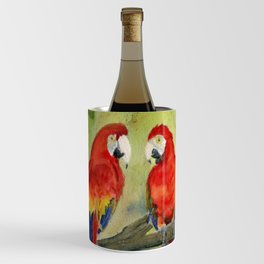 Scarlet Macaw Parrots Wine Chiller
