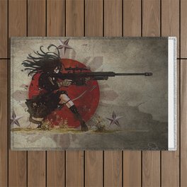 3stars and the rising sun tzu sniper_diva of death Outdoor Rug