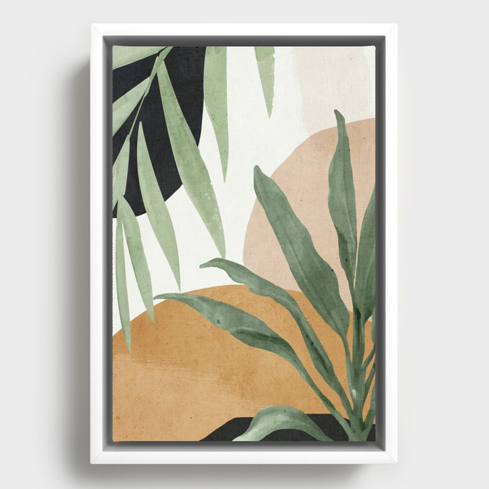 Abstract Art Tropical Leaves 4 Framed Canvas