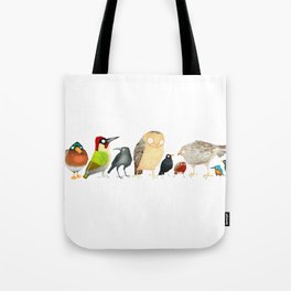Woodland Bird Collection in white Tote Bag