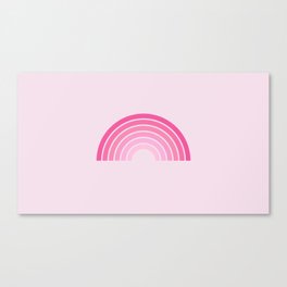 Rainbow in pink girl power minimal monochromatic cute soft Canvas Print