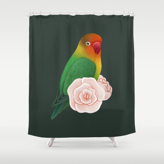 Fischer's Lovebird Shower Curtain
