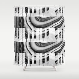 Marbled Music Art - Piano Keys - Sharon Cummings Shower Curtain