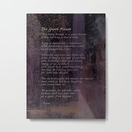The Guest House by Rumi, Poetry Abstract Wall Art Metal Print