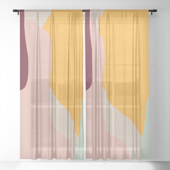 Ziz Abstract Painting Sheer Curtain By Alphaomega Society6