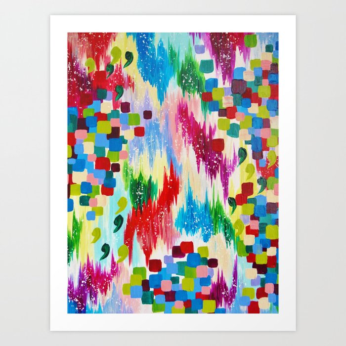 Tis The Season Cheerful Christmas Seasonal Holidays Abstract Acrylic Painting Chevron Snow Art Print By Ebiemporium Society6
