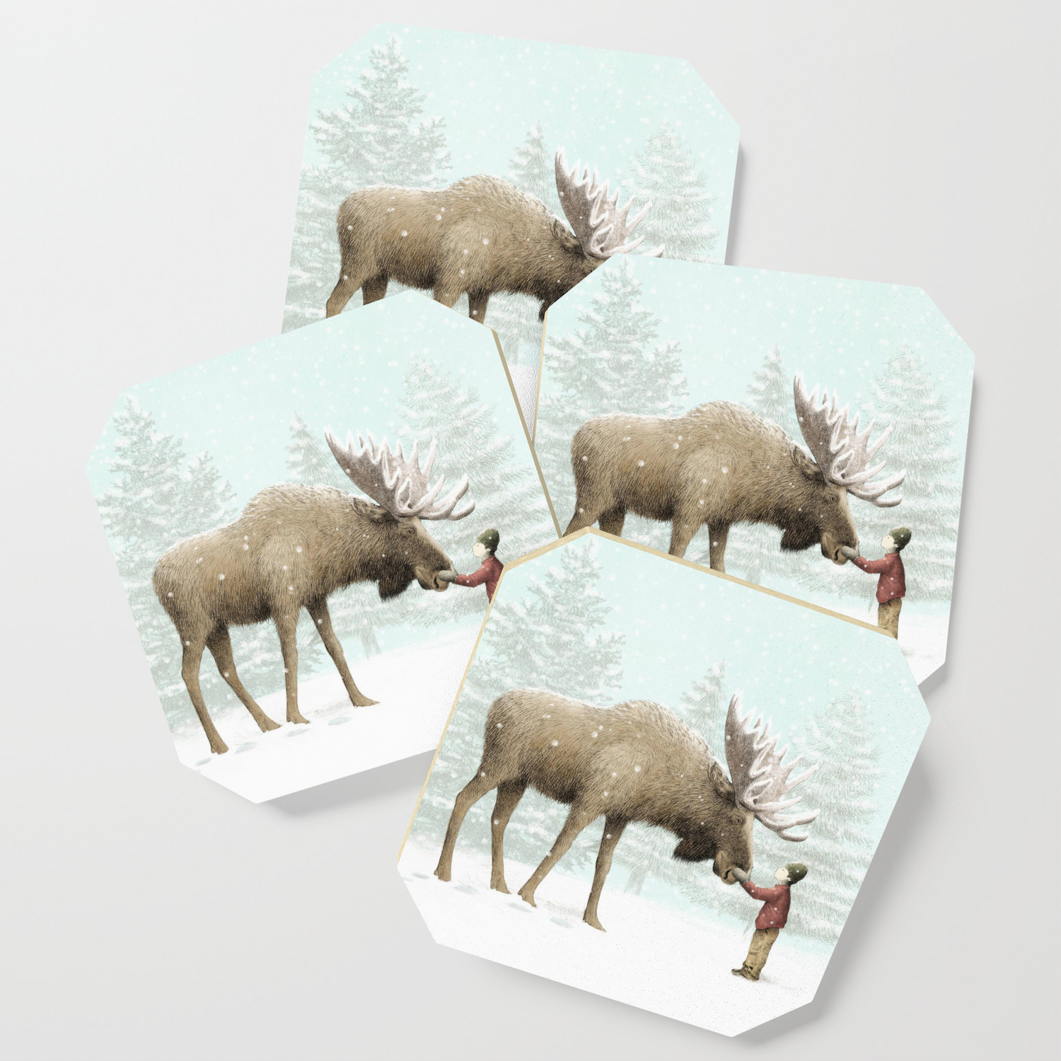 Winter Moose Coaster By Opifan64 Society6