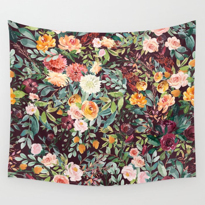 Fall Floral Wall Tapestry