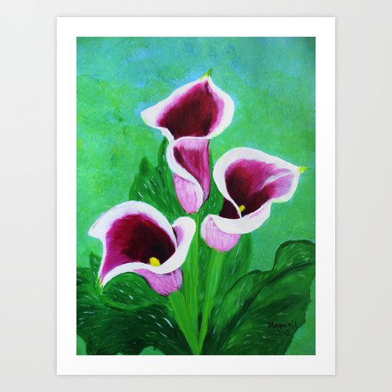 Kala Lilies Art Print