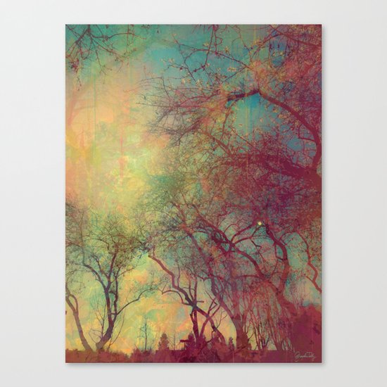Tree Silhouette, Autumn Sunset Canvas Print