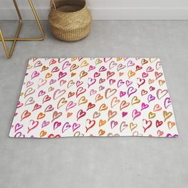 Colourful hearts seamless pattern Rug