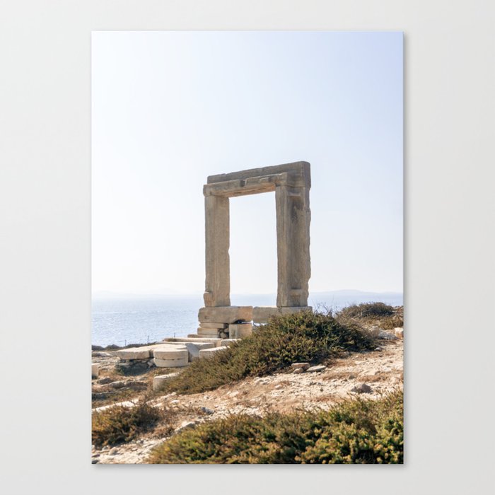 Portara of Apollo | Greek Stone Portal in Naxos | Summer Travel Photography | Golden Hour at the Cycaldic Islands Canvas Print