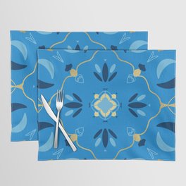 Modern Mandala Design_Blues+Silver Placemat