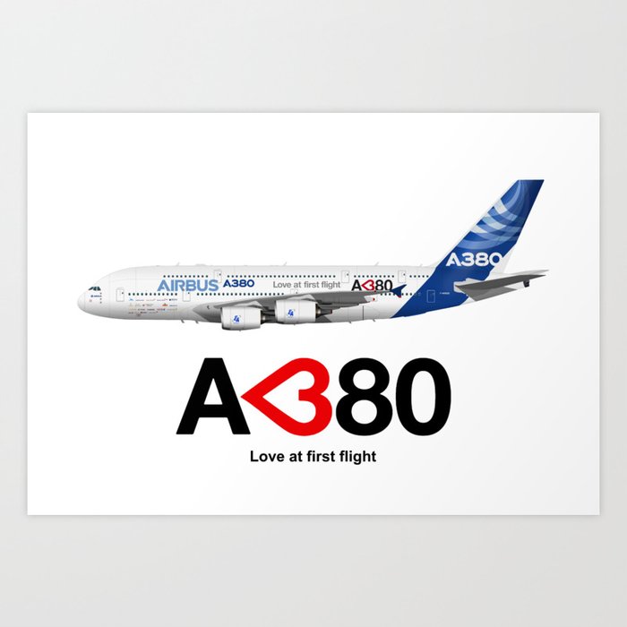Airbus A380 - Love at First Flight  Art Print