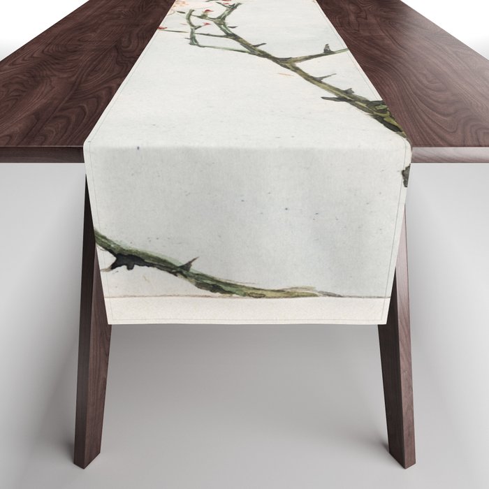 Plum Branches With Blossoms Table Runner