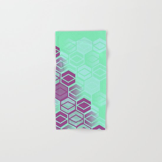 Purple on Mint Hand & Bath Towel