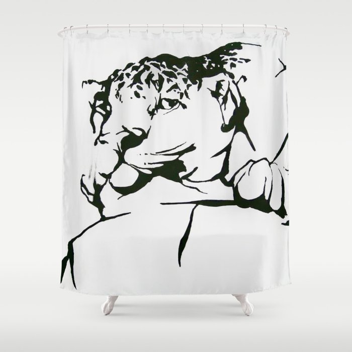 Leopard In(tro)spection Shower Curtain