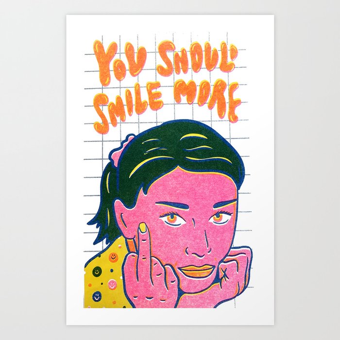 Smile More Art Print