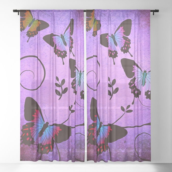 Beautiful Butterflies 2 Sheer Curtain