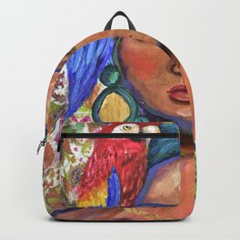 Retro Woman Bird Lover  Backpack