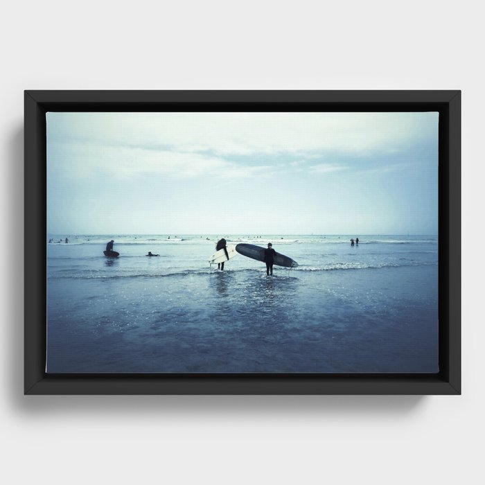 Surf Lesson Framed Canvas