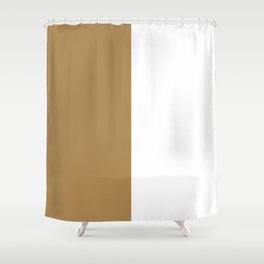 Gold Brown And White Split in Vertical Halves Shower Curtain
