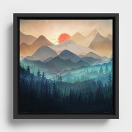 Wilderness Becomes Alive at Night Framed Canvas
