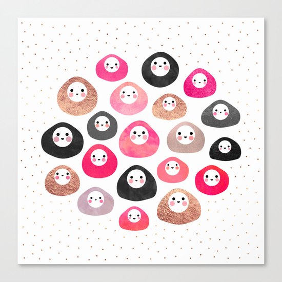 A bunch of happy blobs Canvas Print