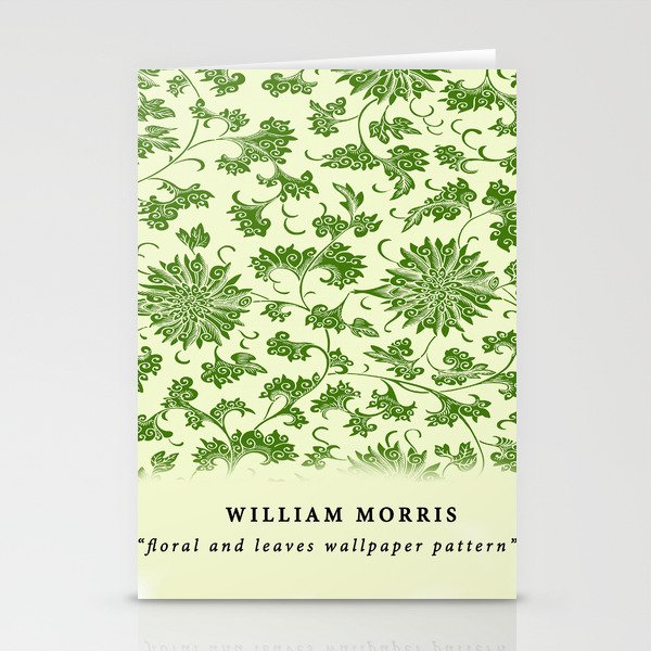 Modern William Morris Green Floral Pattern  Stationery Cards