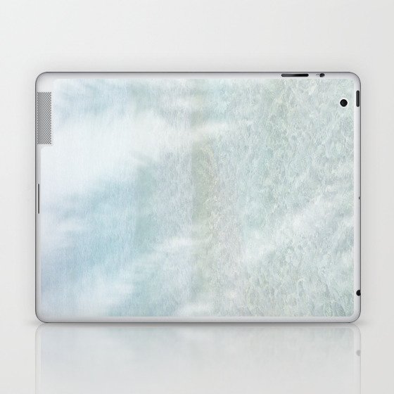 silver blue gray shimmering tropical palm Laptop & iPad Skin