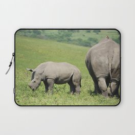 Rhino & Baby in South Africa Laptop Sleeve