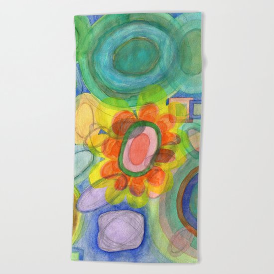 A closer Look at the Flower Universe Beach Towel