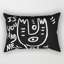 Love is You and Me Street Art Graffiti Black and White Rectangular Pillow