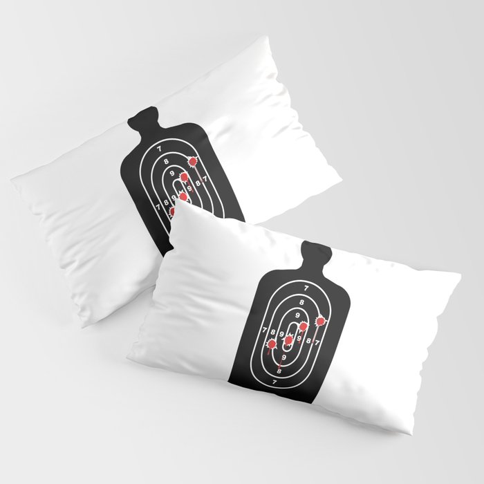 Human Shape Target With Bullet Holes Pillow Sham by HomeStead