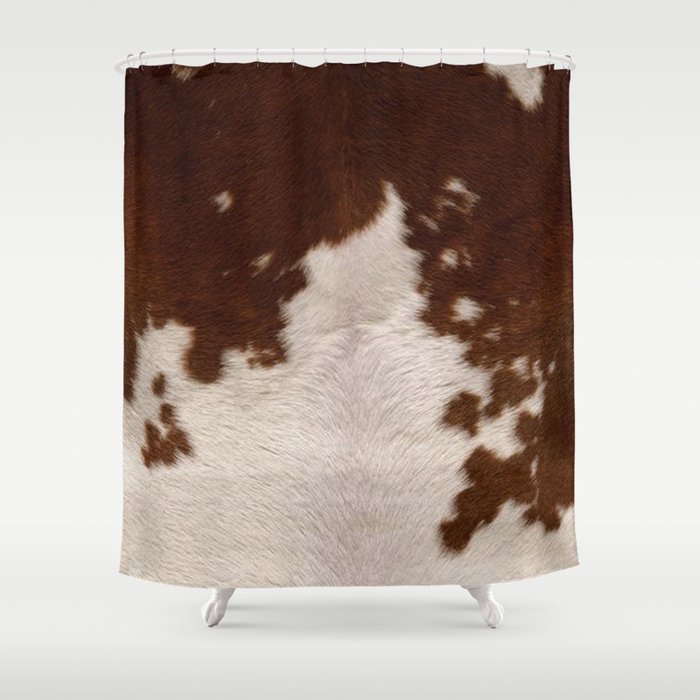 Brown Cowhide Shower Curtain By Huntleigh Society6