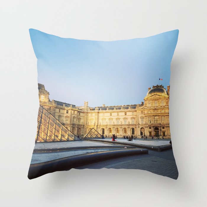 Louvre by Dusk Throw Pillow